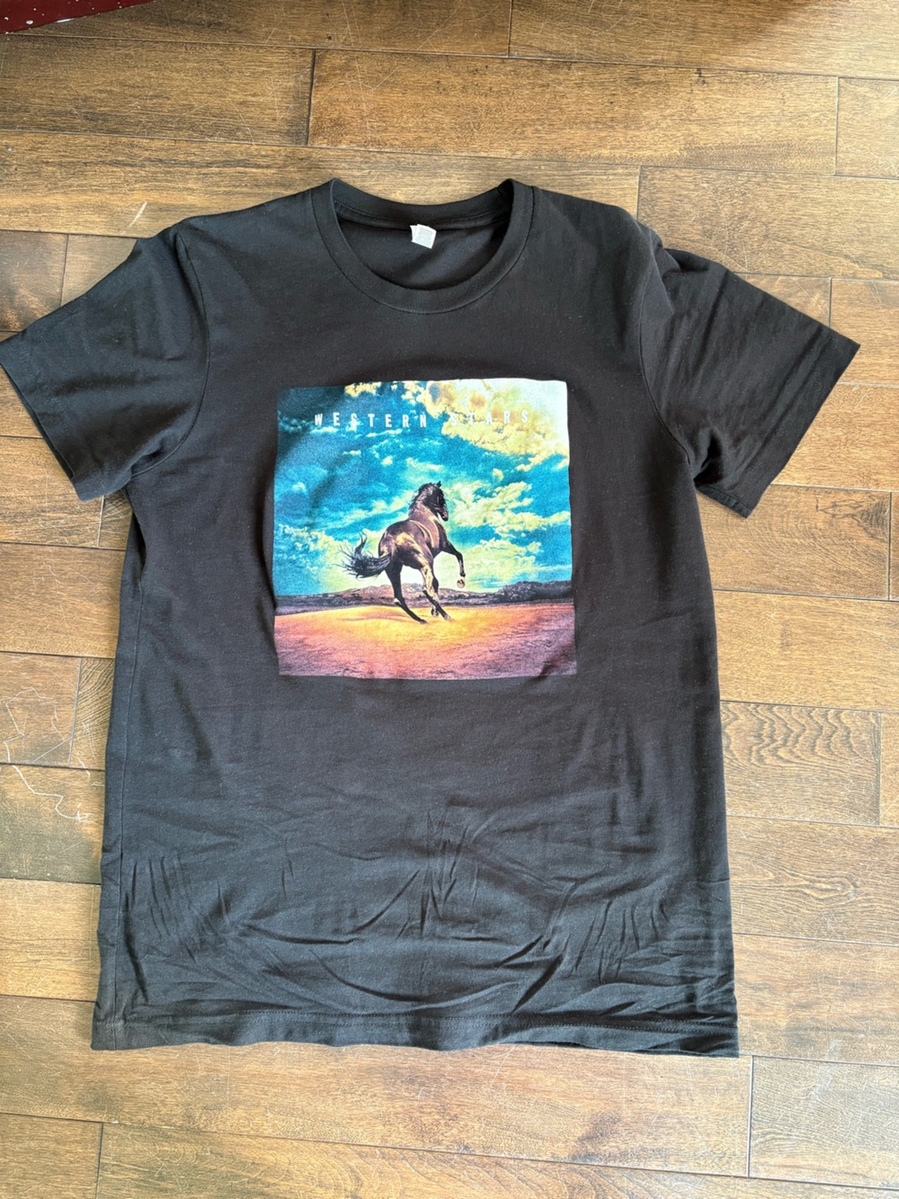 Bella Canvas Black Short-Sleeve Tee Bruce Springsteen Vibrant Horse Graphic